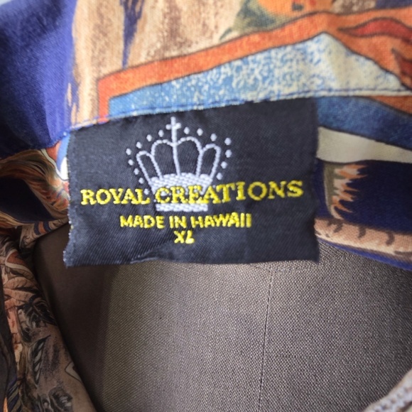 VTG- ROYAL CREATIONS Hawaiian Surfer Board Palm S/S Allover Beach Shirt Men's XL - Picture 4 of 6